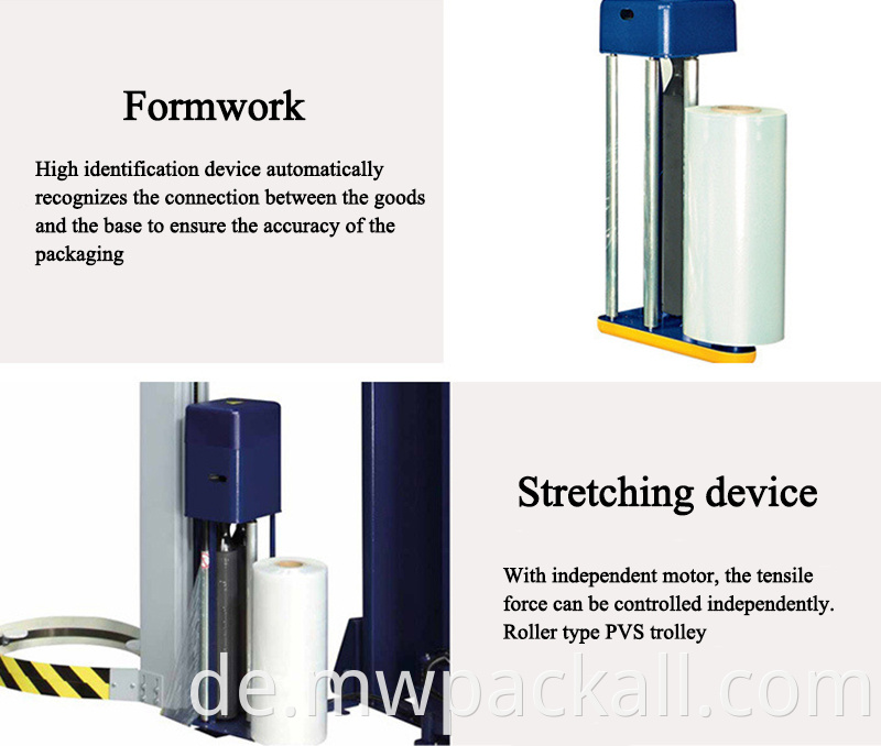 Vollautomatischer Gabelstapler -Rotationsverpackungsmaschine, Gabelstrecke -Stretch -Wrapper -Maschine